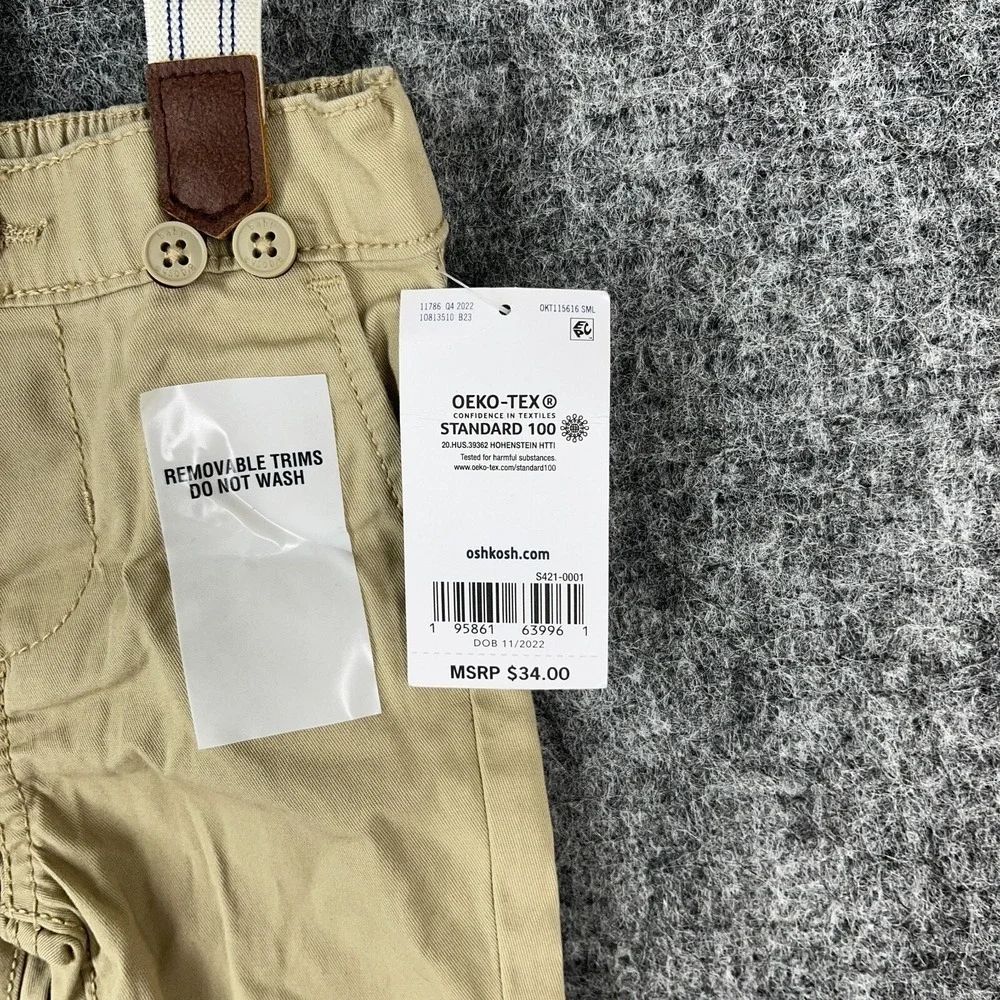 OshKosh Suspender Dress Pants Trousers Classiccore Vintage Style‎ Baby Boy 3M